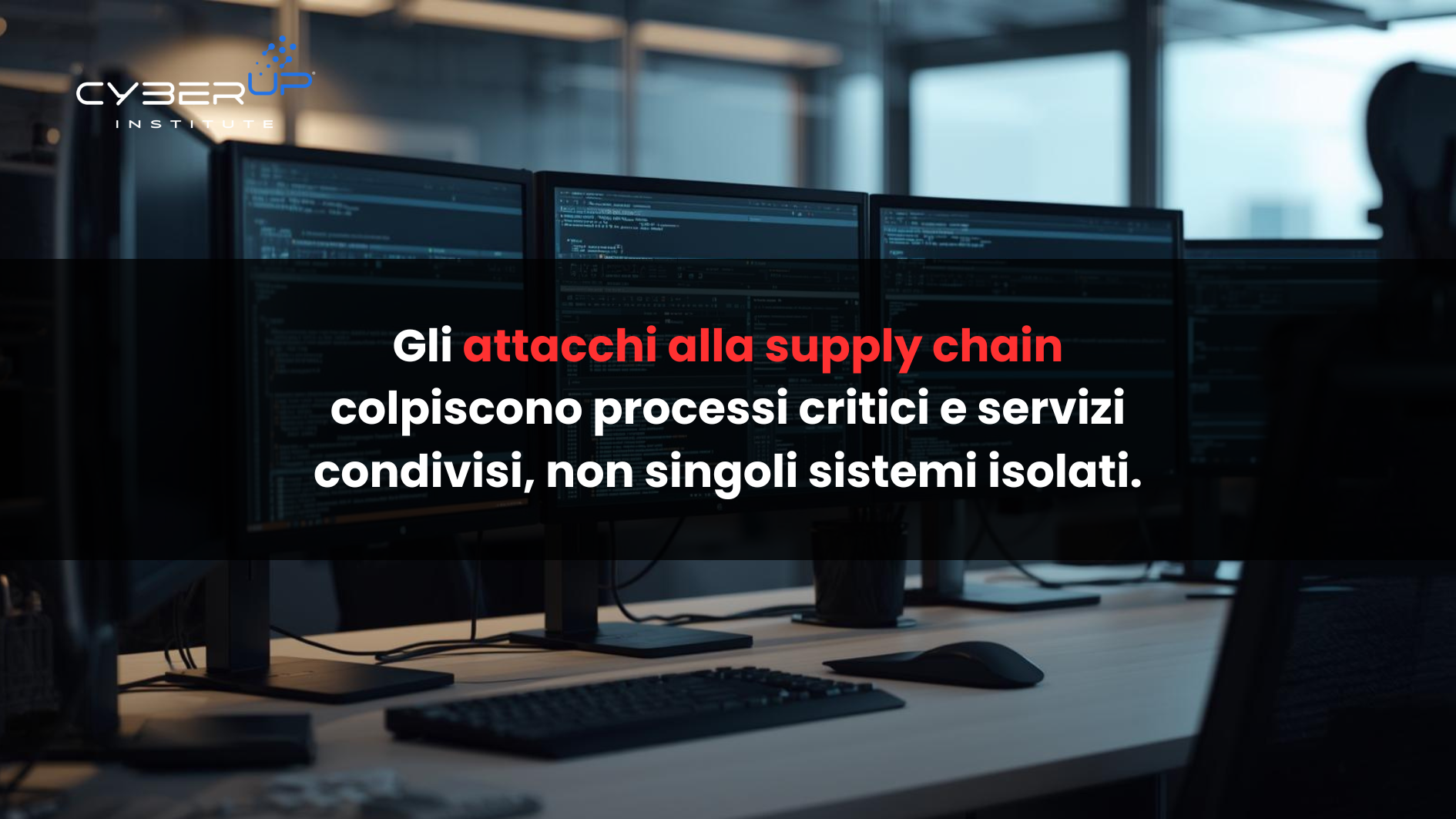 Gli attacchi alla supply chain colpiscono processi critici e servizi condivisi, non singoli sistemi isolati.-CyberUpInstitute